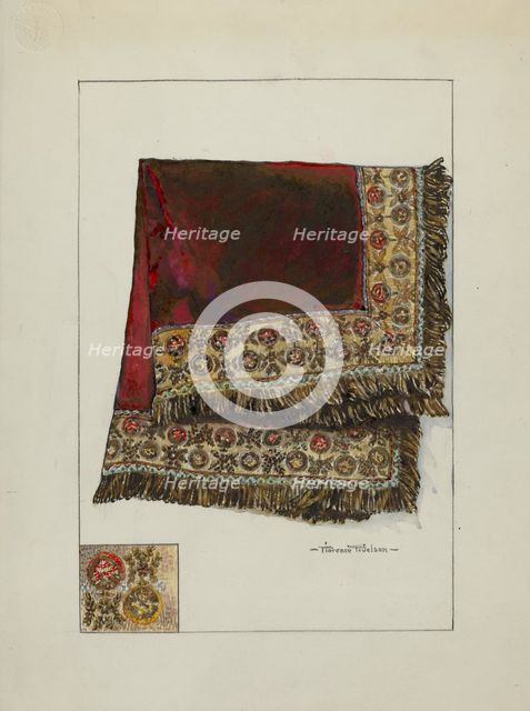 Tablecloth, c. 1937. Creator: Florence Truelson.