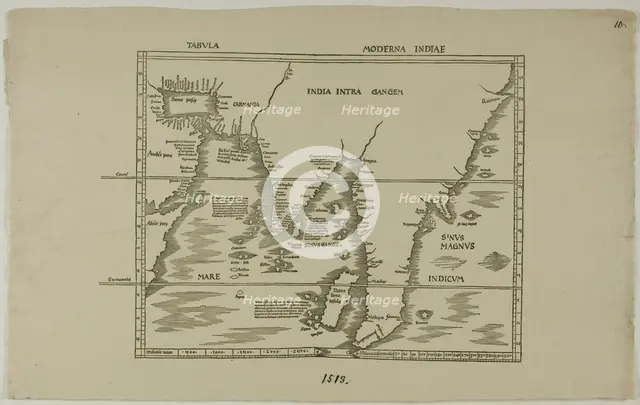 Tabula Moderna Indiae, 1513, reprinted 1889. Creator: Unknown.