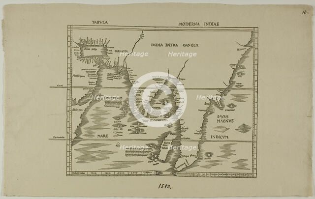 Tabula Moderna Indiae, 1513, reprinted 1889. Creator: Unknown.