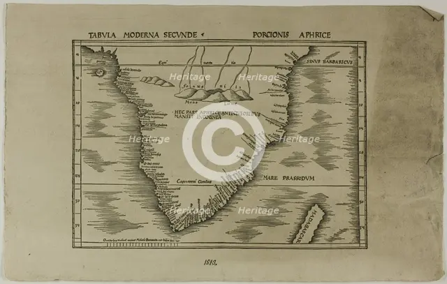 Tabula Moderna Secunde Porcionis Aphrice, 1513, reprinted 1889. Creator: Unknown.
