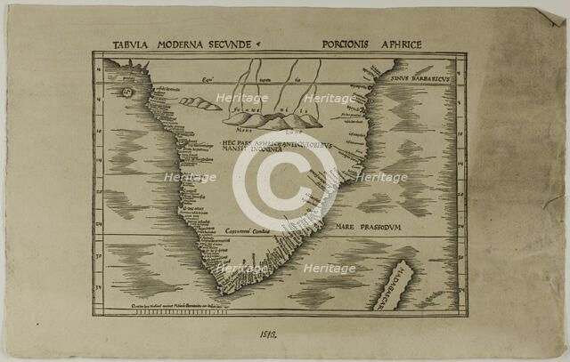 Tabula Moderna Secunde Porcionis Aphrice, 1513, reprinted 1889. Creator: Unknown.