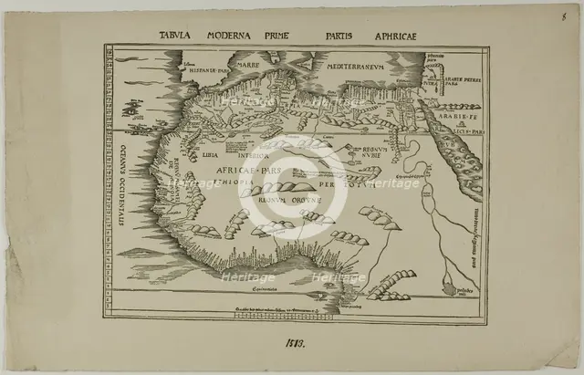 Tabula Moderna Prime Partis Aphricae, 1513, reprinted 1889. Creator: Unknown.