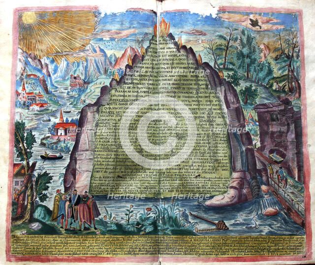 Tabula Smaragdina (Emerald Tablet of Hermes Trismegistus), 1609. Creator: Anonymous.
