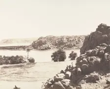 Tâfah, Rochers Granitiques sur les Rives du Nil, 1851-52, printed 1853-54. Creator: Félix Teynard