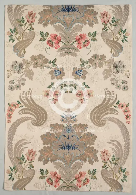 Taffeta, Brocaded, 1700-1750. Creator: Unknown.