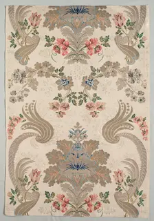 Taffeta, Brocaded, 1700-1750. Creator: Unknown
