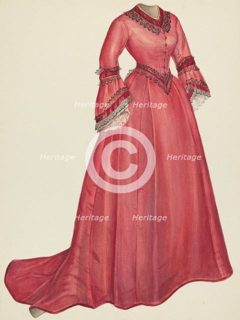 Taffeta Dress, 1935/1942. Creator: Unknown.