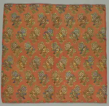 Taffeta Fragment with Gul-u-Bulbul (Rose and Nightingale) Pattern, 1700s. Creator: Unknown