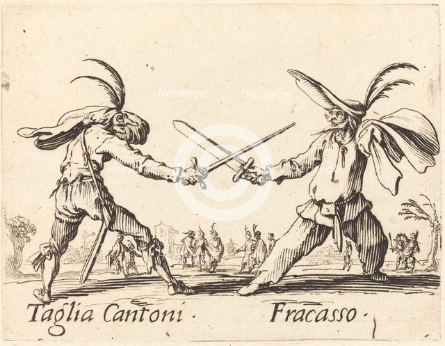 Taglia Cantoni and Fracasso, c. 1622. Creator: Jacques Callot.