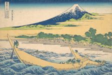Tago Bay near Ejiri on the Tokaido (Tokaido Ejiri Tago no ura ryaku zu), from the s..., ca. 1830-32. Creator: Hokusai
