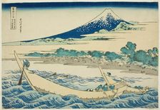 Tago Bay near Ejiri on the Tokaido (Tokaido Ejiri Tagonoura ryakuzu), from the serie..., c. 1830/33. Creator: Hokusai