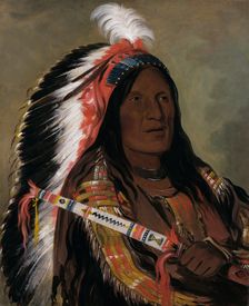Táh-téck-a-da-háir, Steep Wind, a Brave of the Bad Arrow Points Band, 1832. Creator: George Catlin