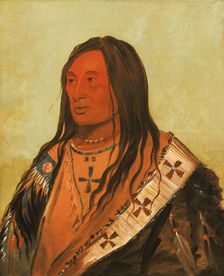 Táh-zee-keh-dá-cha, Torn Belly, a Distinguished Brave, 1832. Creator: George Catlin