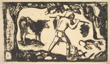 Tahitian Carrying Bananas, 1898-99. Creator: Paul Gauguin