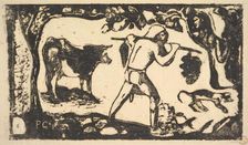 Tahitian Carrying Bananas, 1898-99. Creator: Paul Gauguin