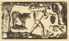 Tahitian Carrying Bananas (Le porteur de fei), in or after 1895. Creator: Paul Gauguin