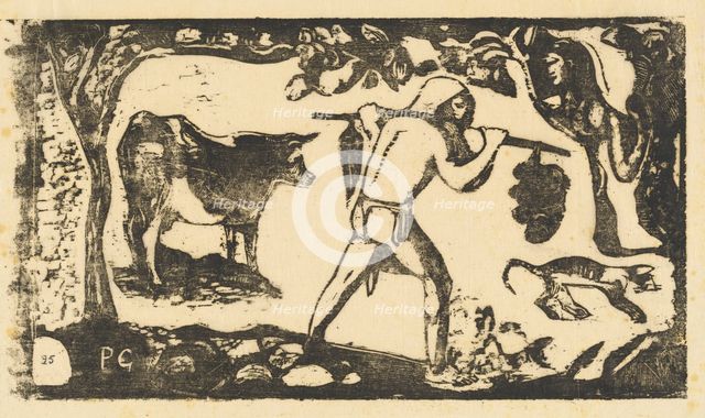 Tahitian Carrying Bananas (Le porteur de fei), in or after 1895. Creator: Paul Gauguin.