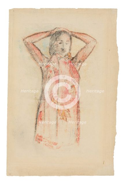 Tahitian Girl in a Pink Pareu, 1894. Creator: Paul Gauguin.