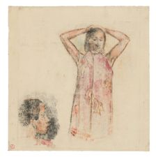 Tahitian Girl in Pink Pareu, 1894. Creator: Paul Gauguin