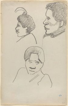 Tahitian Heads, c. 1891/1893. Creator: Paul Gauguin