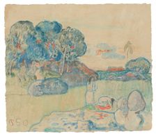 Tahitian Landscape, 1894. Creator: Paul Gauguin