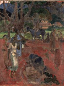 Tahitian Landscape with Nine Figures