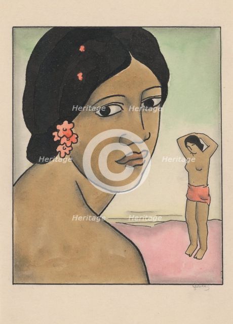 Tahitian Woman, 1920-1930. Creator: Mikulas Galanda.