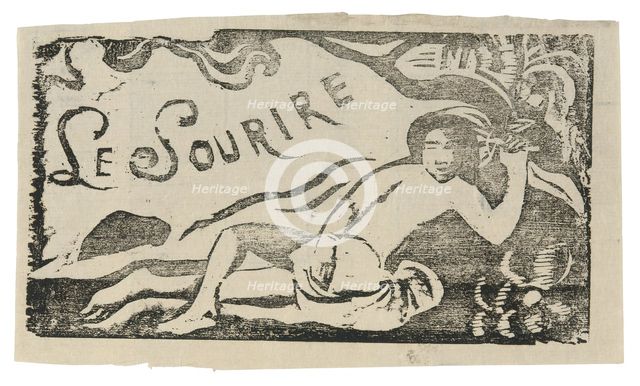 Tahitian Woman, headpiece for Le sourire, 1899/1900. Creator: Paul Gauguin.