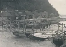 Tai-no-ura - Tiny houses on a margin of sand with fishing boats c1900, (1921). Artist: Julian Leonard Street