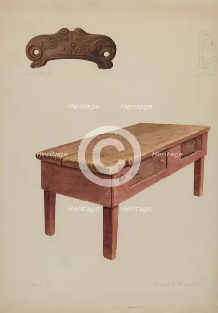 Tailor's Bench, c. 1938. Creator: Manuel G. Runyan.