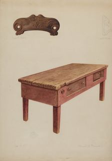 Tailor's Bench, c. 1938. Creator: Manuel G. Runyan