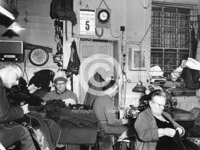 Tailor's workshop, Whitechapel, London, (c1960?) Creator: EH Emanuel.