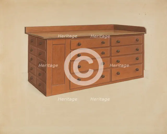 Tailor's Table, 1937. Creator: Winslow Rich.