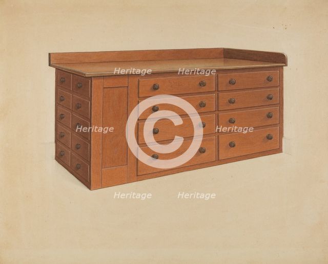 Tailor's Table, 1937. Creator: Winslow Rich.