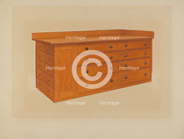 Tailoress' Table, 1938. Creator: John W Kelleher.