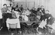 Tailoring workshop, East End of London, c1900. Creator: Unknown