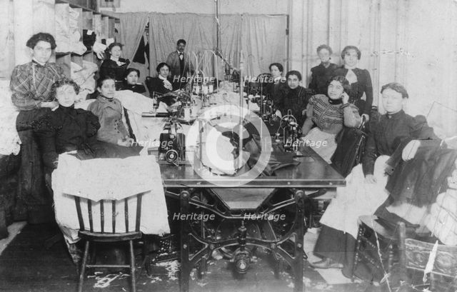 Tailoring workshop, East End of London, c1900. Creator: Unknown.