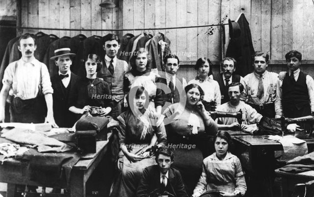 Tailoring workshop in Manchester, c1910. Creator: Unknown.