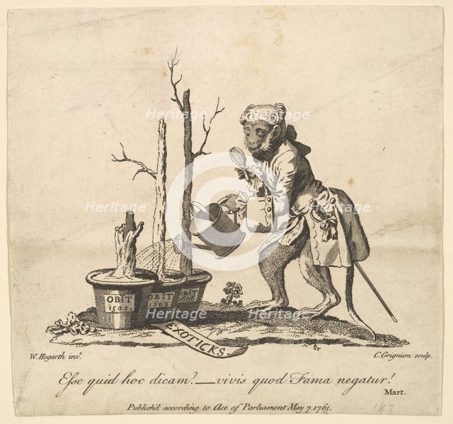 Tailpiece to the Catalogue of Pictures Exhibited in Spring Garden, May 7, 1761. Creator: Charles Grignion.