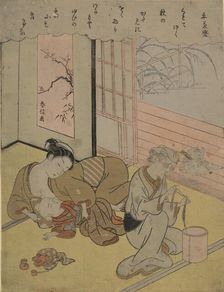 Taira no Kanemori (Mother with her child and an elderly woman), 1767-1769. Creator: Harunobu, Suzuki (1724-1770)