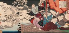 Taira No Kiyomori Seeing Skulls in the Snowy Garden, 1882. Creator: Tsukioka Yoshitoshi
