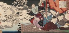 Taira No Kiyomori Seeing Skulls in the Snowy Garden, 1882. Creator: Tsukioka Yoshitoshi