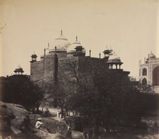 Taj Mahal, Back View of the Rest-House, with Figure, c. 1858-1862. Creator: John Murray (British, 1809-1898)