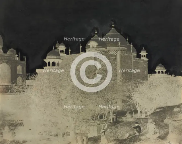 Taj Mahal, Back View of the Rest-House, with Figure, c. 1858-1862. Creator: John Murray (British, 1809-1898).