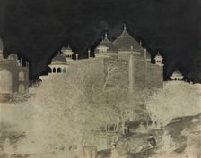 Taj Mahal, Back View of the Rest-House, with Figure, c. 1858-1862. Creator: John Murray (British, 1809-1898)