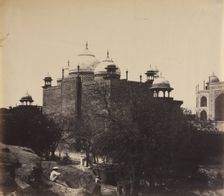 Taj Mahal, Back View of the Rest-House, with Figure, c. 1858-1862. Creator: John Murray (British, 1809-1898)
