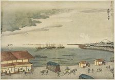 Takanawa Okido at the Shinagawa Station (Shinagawa-juku Takanawa Okido)..., c. 1789/1818. Creator: Shotei Hokuju