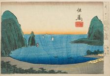 Takanohama in Tajima, section of sheet no. 12 from the series "Cutout Pictures of the..., 1852. Creator: Ando Hiroshige