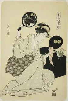 Takashima, from the series "A Collection of Flower-like Faces of..., late 18th/early 19th century. Creator: Hosoda Eishi
