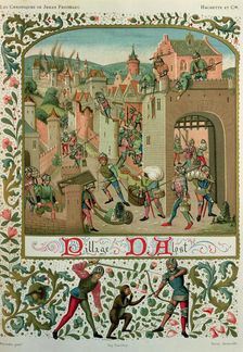 Take and pillage of Alost and Grammont by the inhabitants of Gant (1380), Miniature in Chronique…